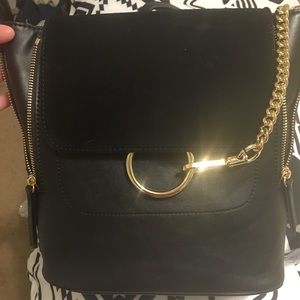 Black backpack purse